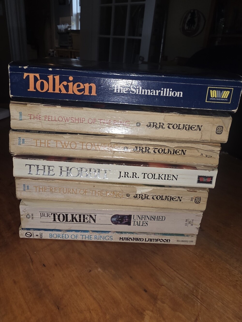 JRR Tolkien 7 PB Book Lot Lord of the Rings + Simialarillion, Unfinished Tales